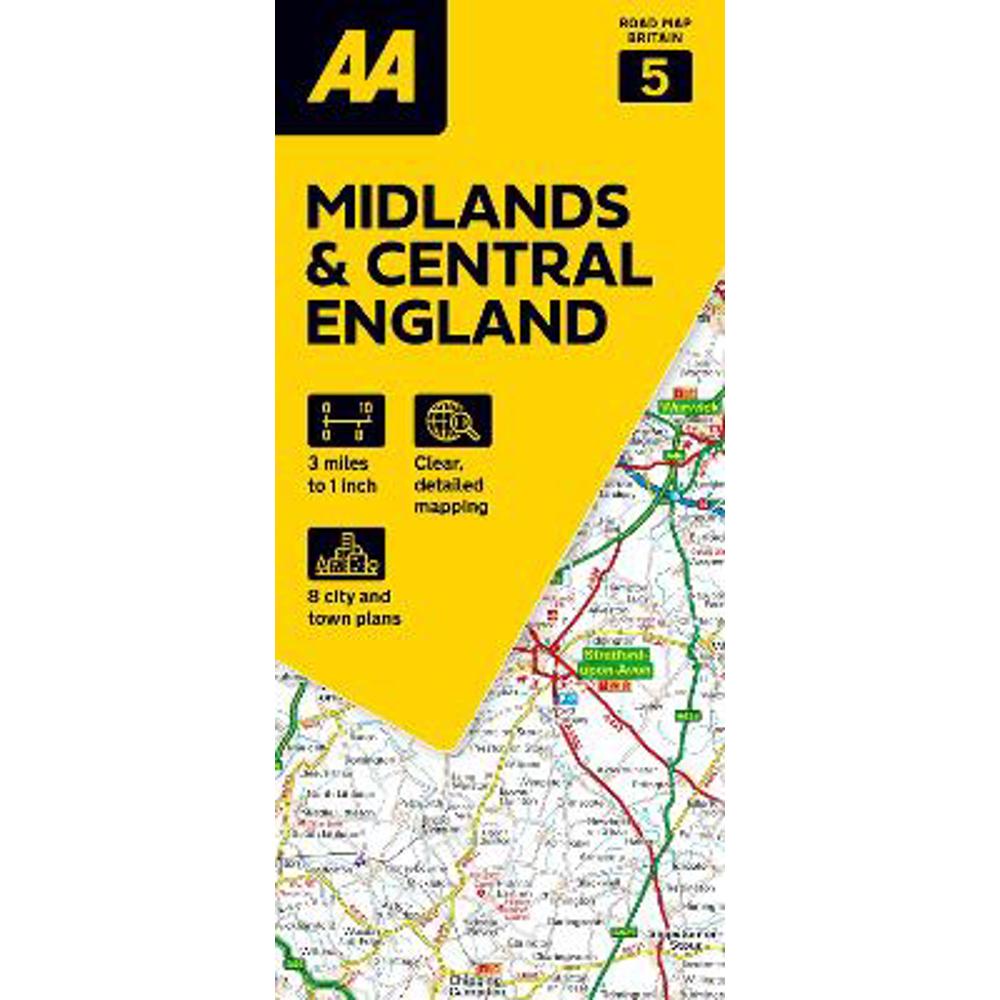 AA Road Map Midlands & Central England